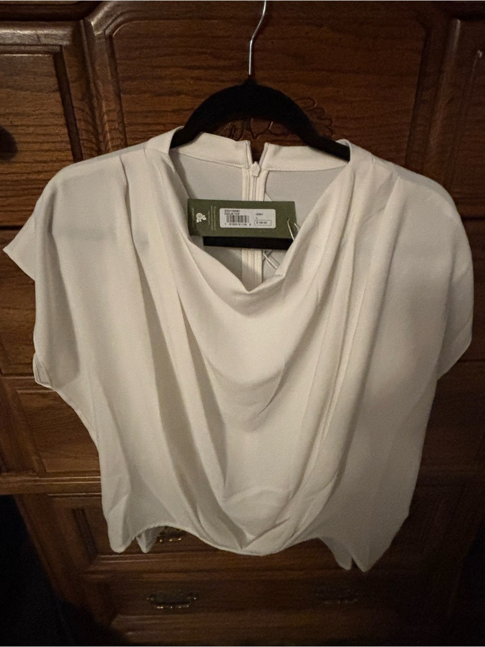 Trina Turk Draped Neck White Blouse - Women Tops